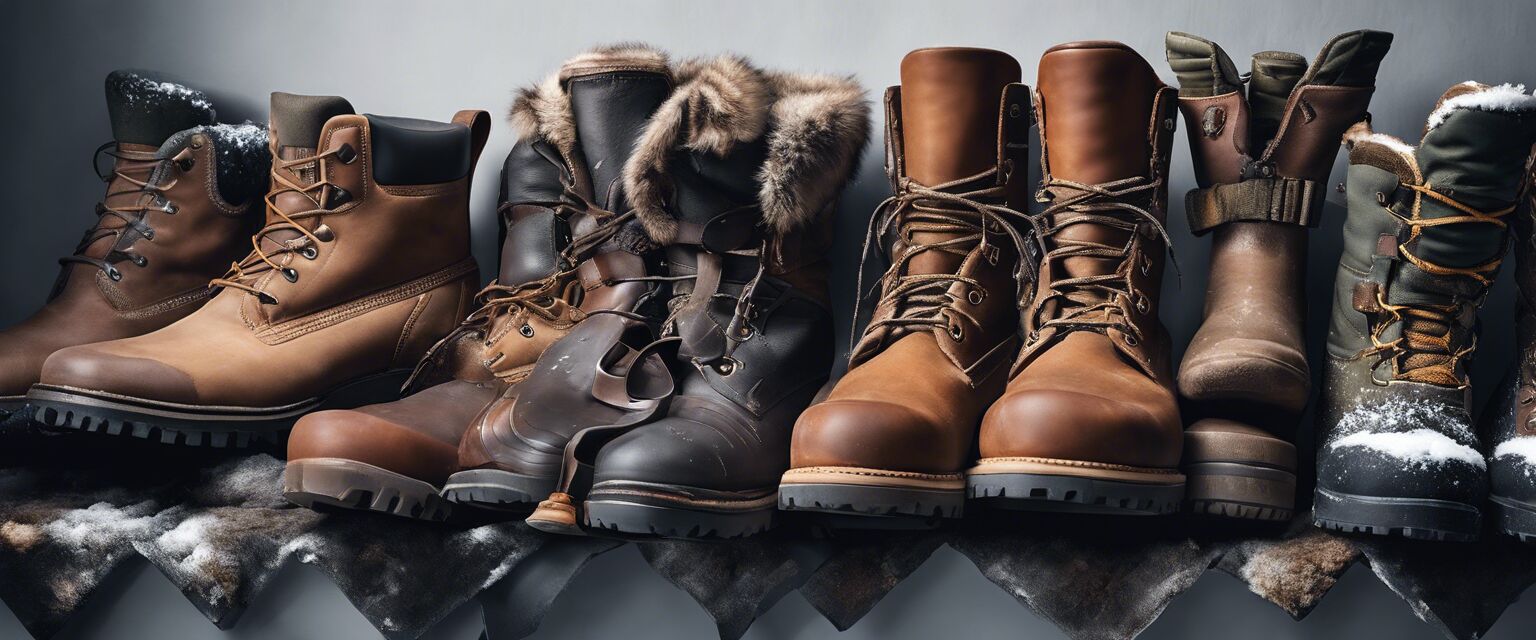 Variety of winter hunting footwear